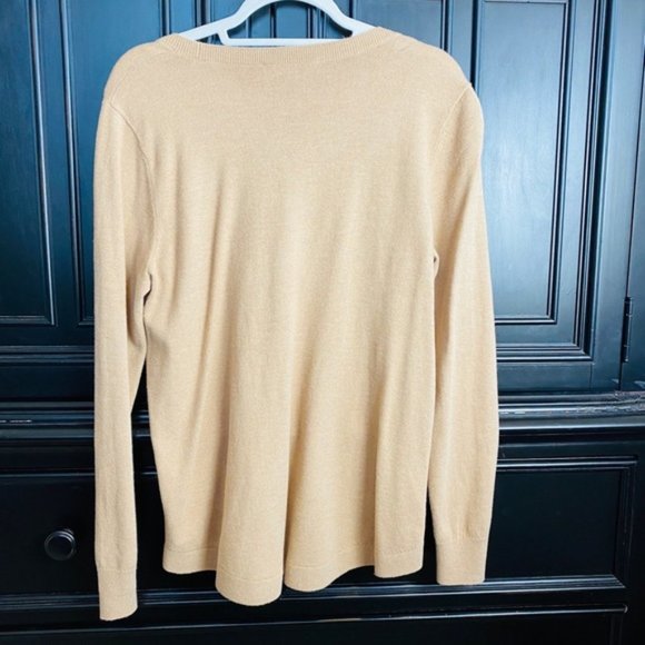 LOFT Classic Beige Long Sleeve Scoop Neck Sweater - Picture 5 of 5
